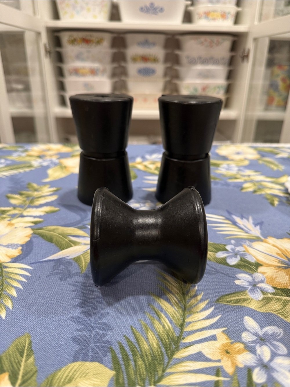 Three boat trailer rollers